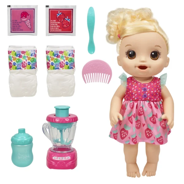 Baby Alive Magical Mixer Baby Doll Strawberry Shake with Blender Accessories