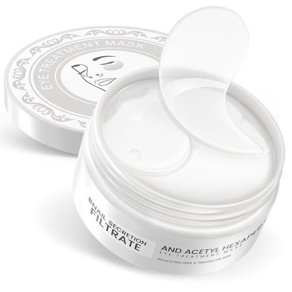 Under Eye Patches - 60 Pack for Puffy Eyes, Dark Circles, Bags & Wrinkles with Hydrolyzed Collagen & Hyaluronic Acid - Eye Care Pads for Daily Skincare (White)