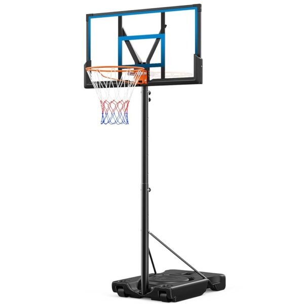 Yohood 46" 10FT Basketball Hoop Outdoor - Portable Basketball Goal Adjustable Hoops & Goals with Solid Steel Rim & Extra-Large Base for Kids/Youth/Teens/Adults Outdoor